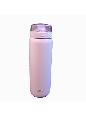 Ello Cooper Push Button Water Bottle Tumbler Purple 32oz Stainless Steel 9.5"
